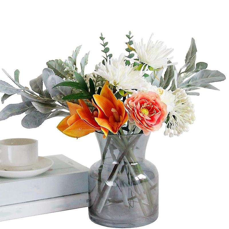 10 Pcs Artificial Flocked Lambs Ear Leaves Flocked Compatible Home Wedding