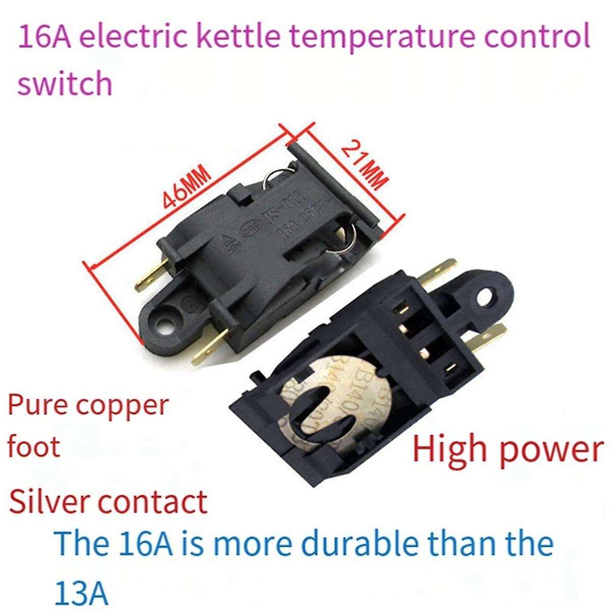 10 Pcs Electric Kettle Steam Pressure Jump Switch 16A Kettle Power Switch Thermostat Temperature Con