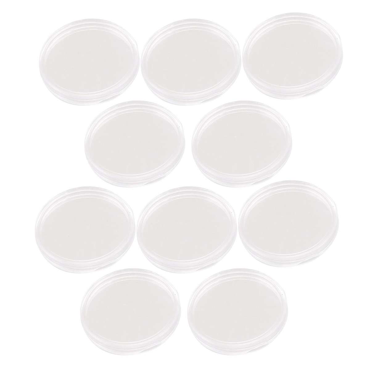 10 Pcs Small Round Transparent Plastic Coin Capsules Box 30mm