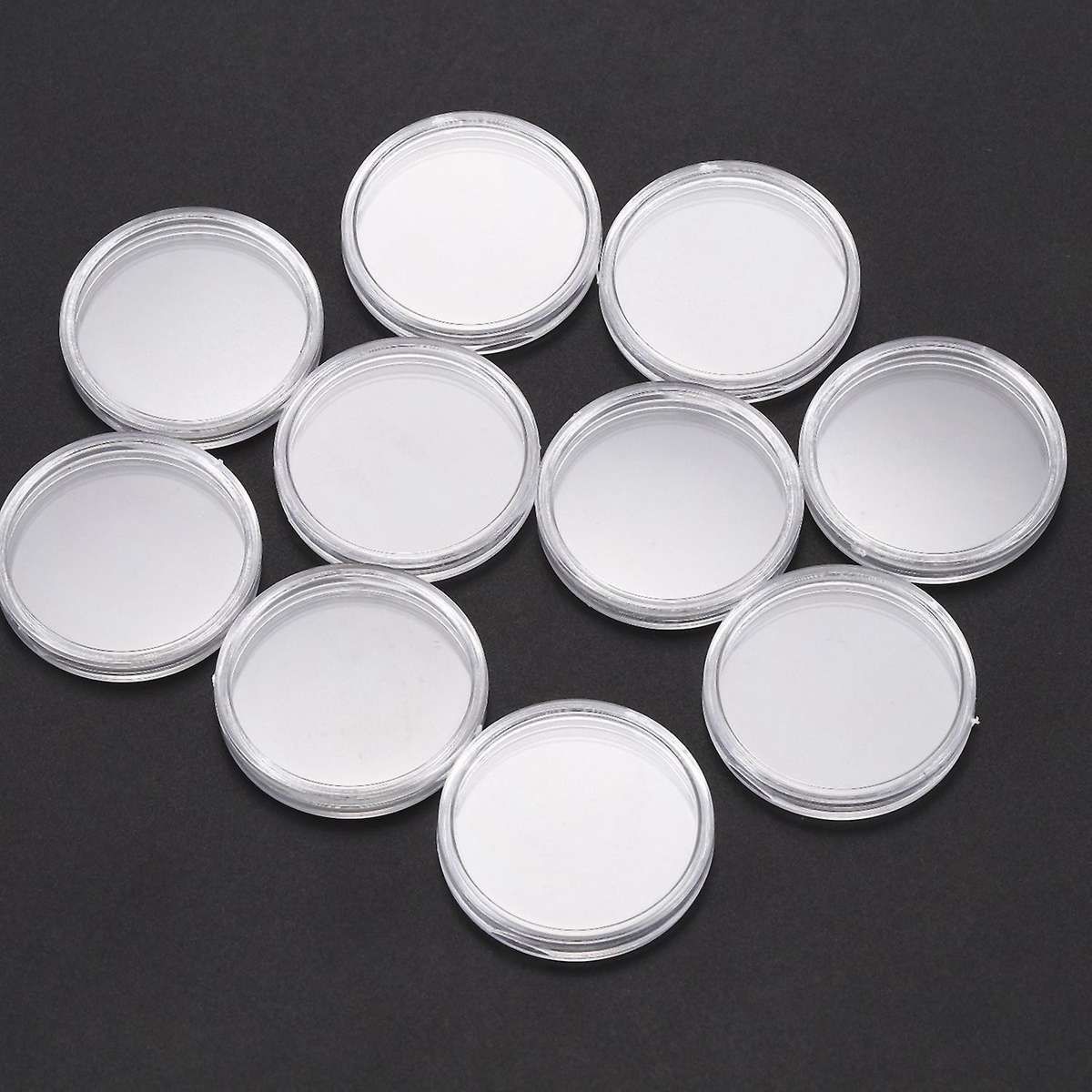 10 Pcs Small Round Transparent Plastic Coin Capsules Box 30mm