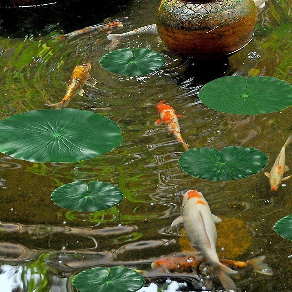 10 Pieces 5 Kinds Artificial Floating Foam Lotus Leaves Pads Artificial Foliage Pond Decor Compatibl