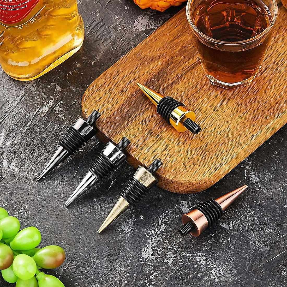 10 Pieces Bottle Stopper with Threaded Post Metal Wine Stopper Inserts Set Hardware for Wood Turnin