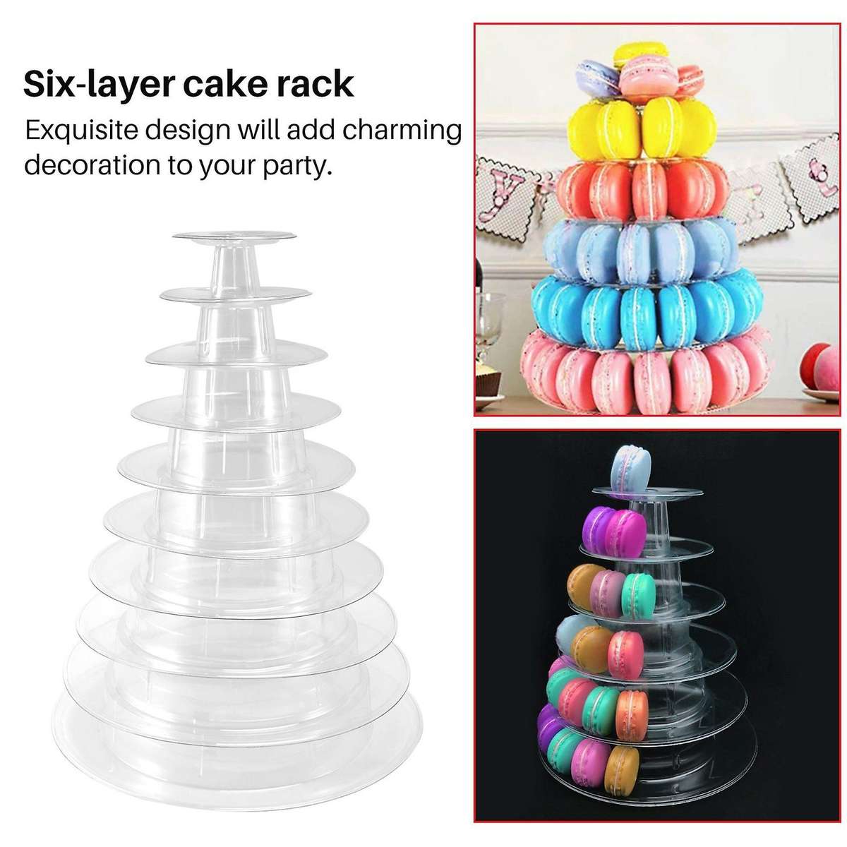 10 Tier Cupcake Holder Stand,round Macaron Tower Stand,clear Cake Display Rack for Wedding Birthday