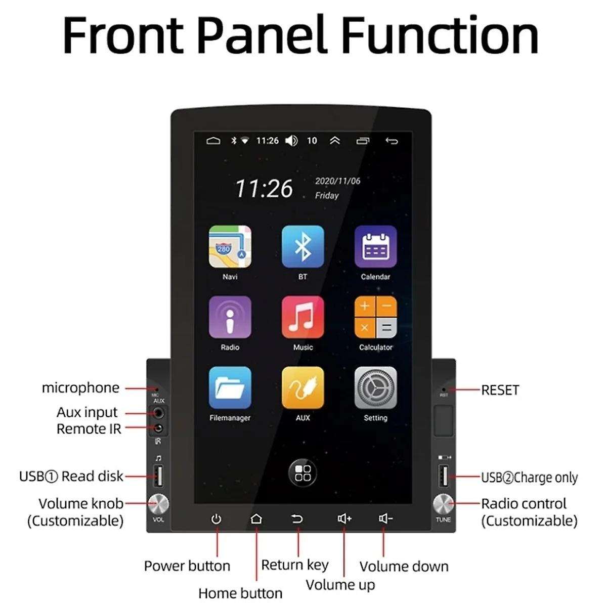 10.1 Inch 2Din Universal Android Radio for Touch Screen Carplay Multimedia Video Player Auto Navigat