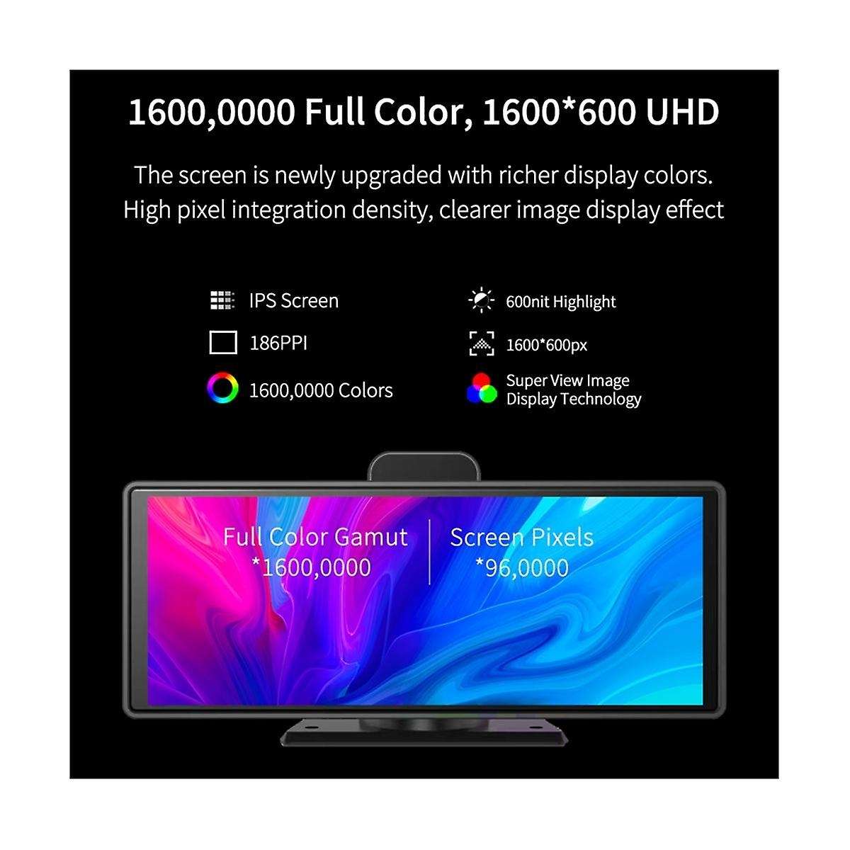10.26inch Wireless Carplay & Android Auto Dash Cam Adas 4k Dvrs Bluetooth Audio Aux Gps Navigation V