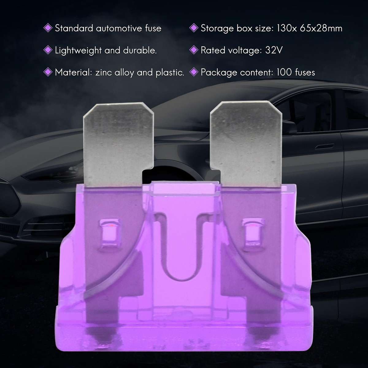 100 Mechanical fuse 2A 3A 5A 7.5A 10A 15A 20A 25A 30A 35A for Voiture Auto