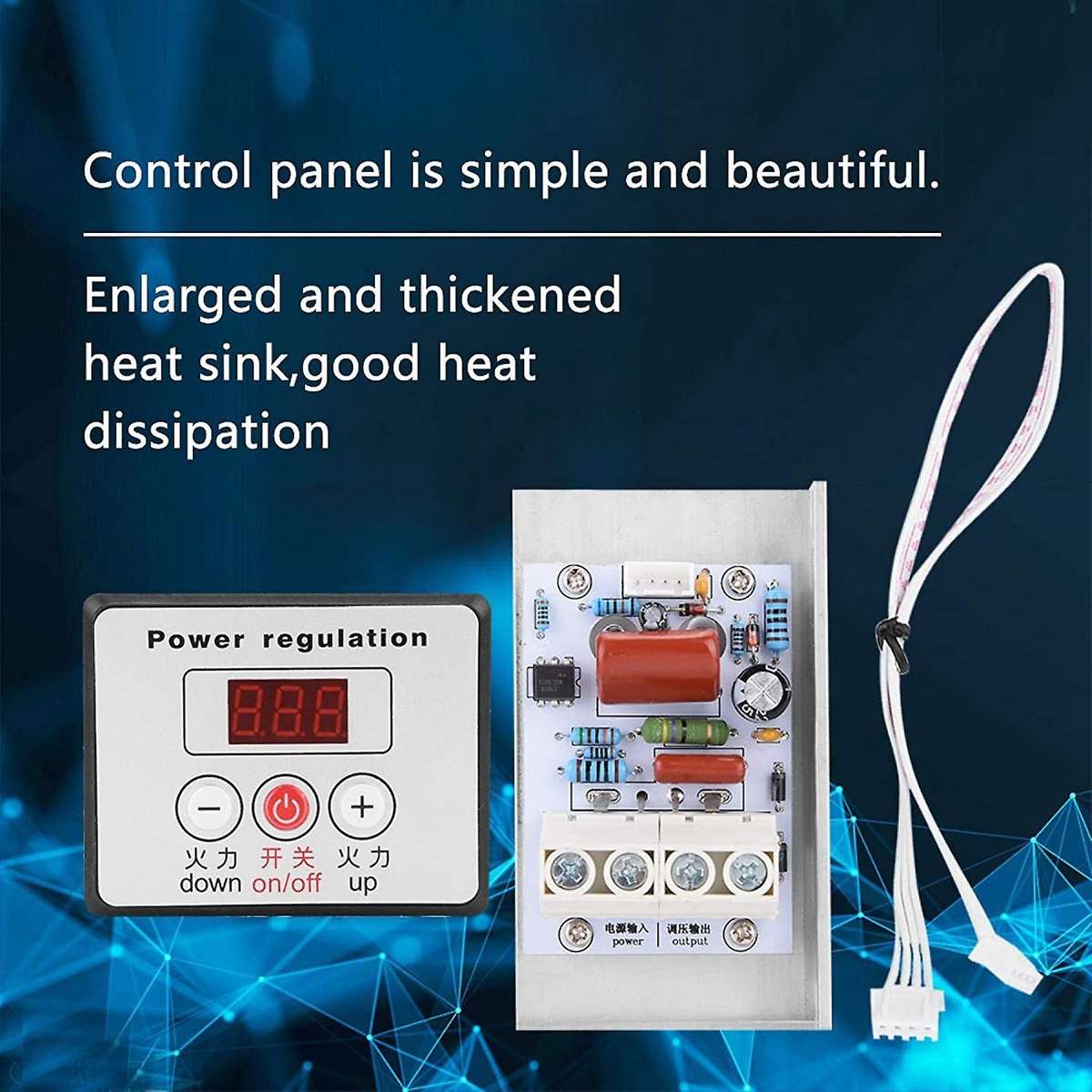 10000W SCR Digital Voltage Regulator Control Dimmer Thermostat , Voltage Controller SCR Controller V