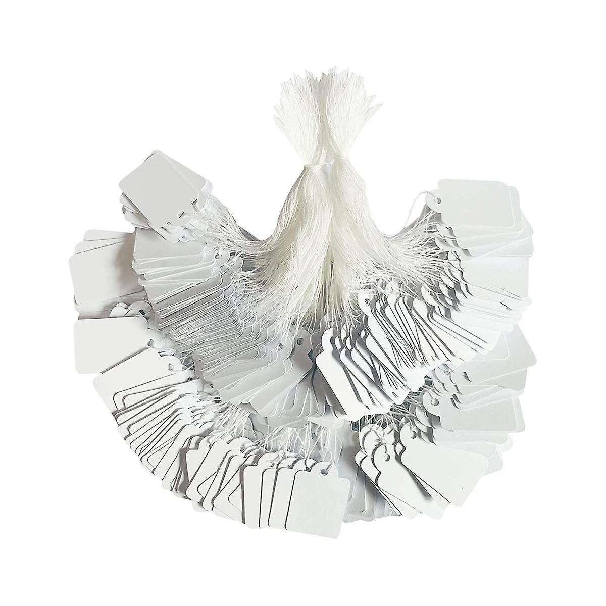 1000pc Price Tags with String Attached White Marking Tag Small Paper Price Labels Clothing for Pric