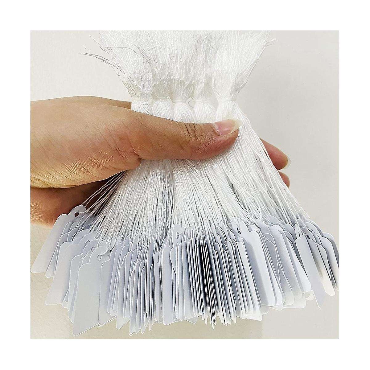 1000pc Price Tags with String Attached White Marking Tag Small Paper Price Labels Clothing for Pric