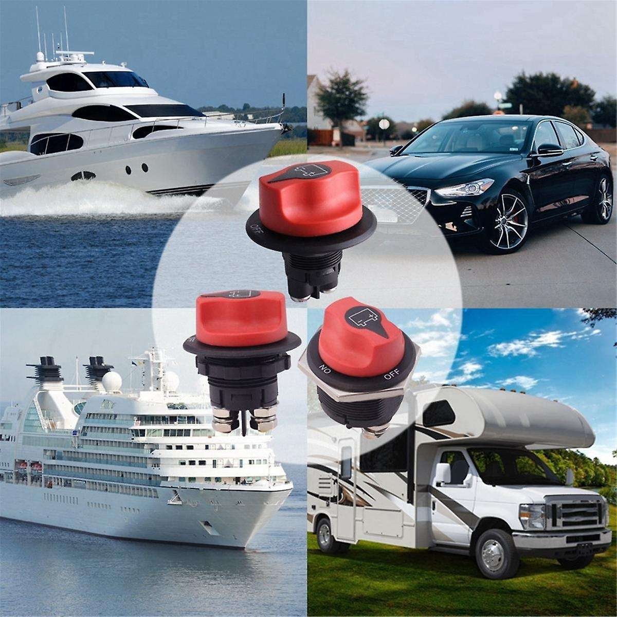 100A Car Battery Switch Disconnecter Power Isolator Cut Off Switch Kit for Truck Car Motorcycle Boa