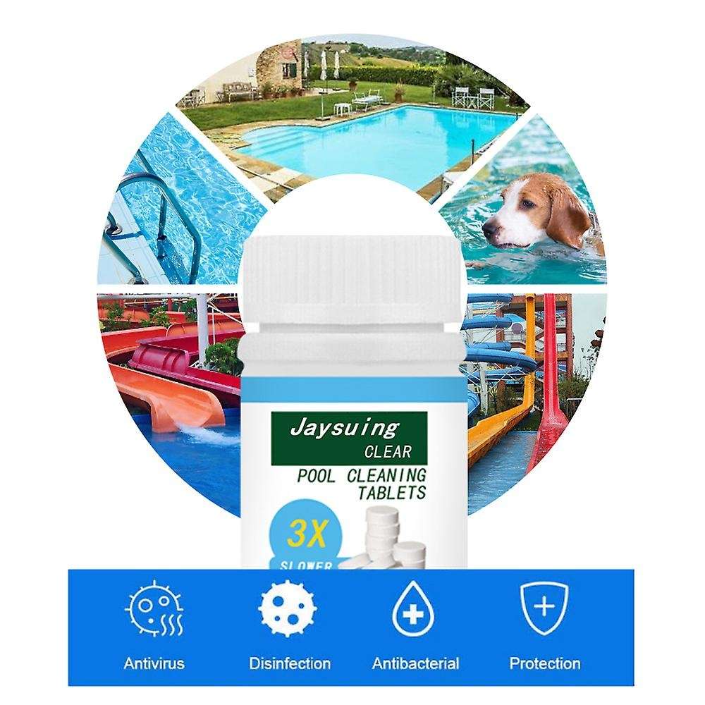 100G Swimming Pool Cleaning Tablet Floating Chlorine Hot Tub Chemical Dispenser Cleaner with Pool Te