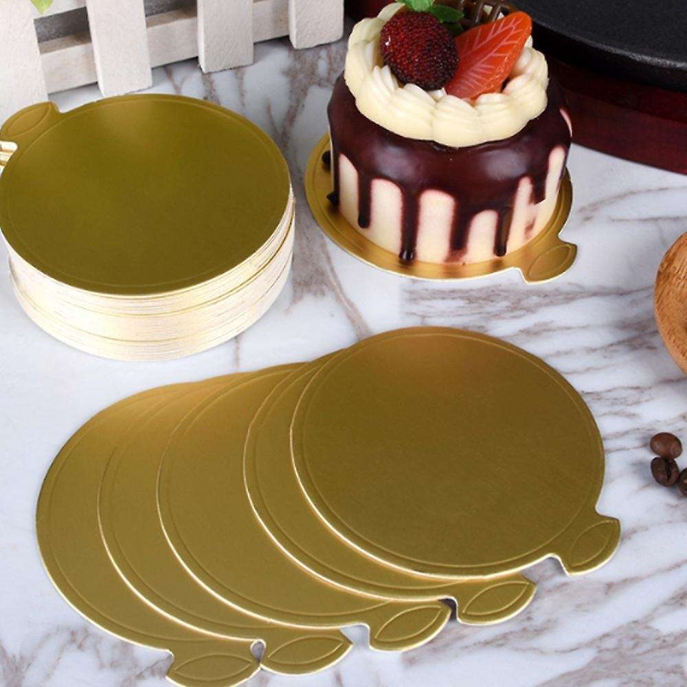 100Pcs 80X80mm Round Cake Board Cake Pizza Round Cardboard Food Mat Cake Tray