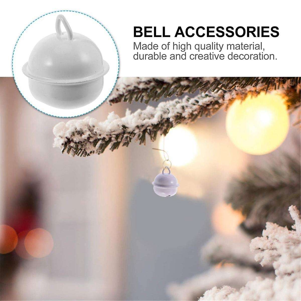 100Pcs Christmas Craft Bell Xmas Bell Pendant Metal Round Jingle Bells Iron Opening Bell Mini Jingle