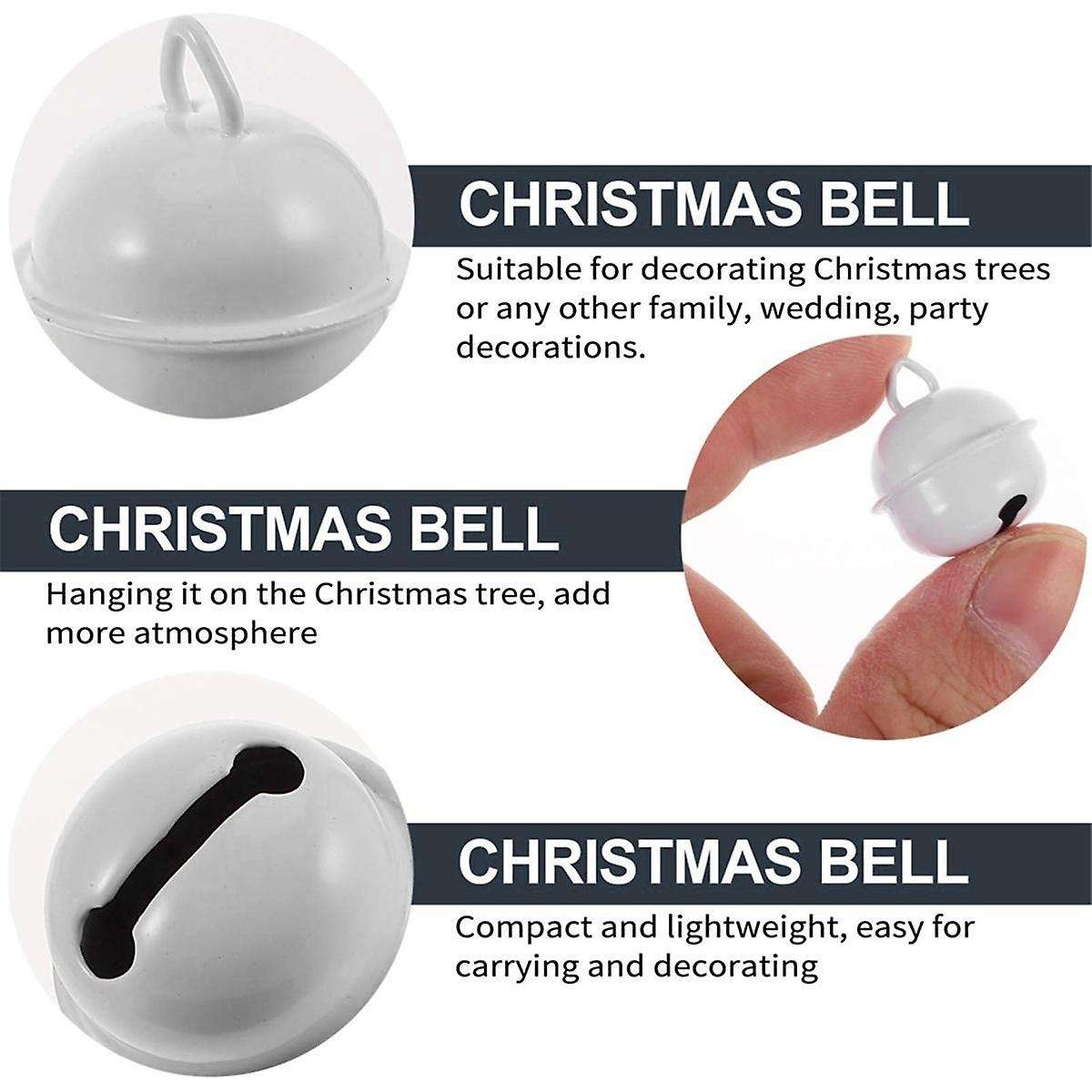 100Pcs Christmas Craft Bell Xmas Bell Pendant Metal Round Jingle Bells Iron Opening Bell Mini Jingle