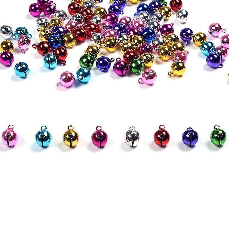 100Pcs Christmas Bells Jingle Bells for Crafts,12mm Small Bells DIY Bells (Colorful,100Pcs)