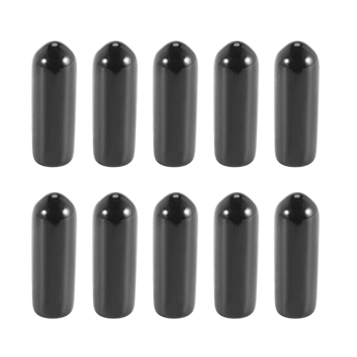 100pcs Rubber End Caps 4mm Id Pvc Round Tube Cap Cover Screw Thread Protectors Black