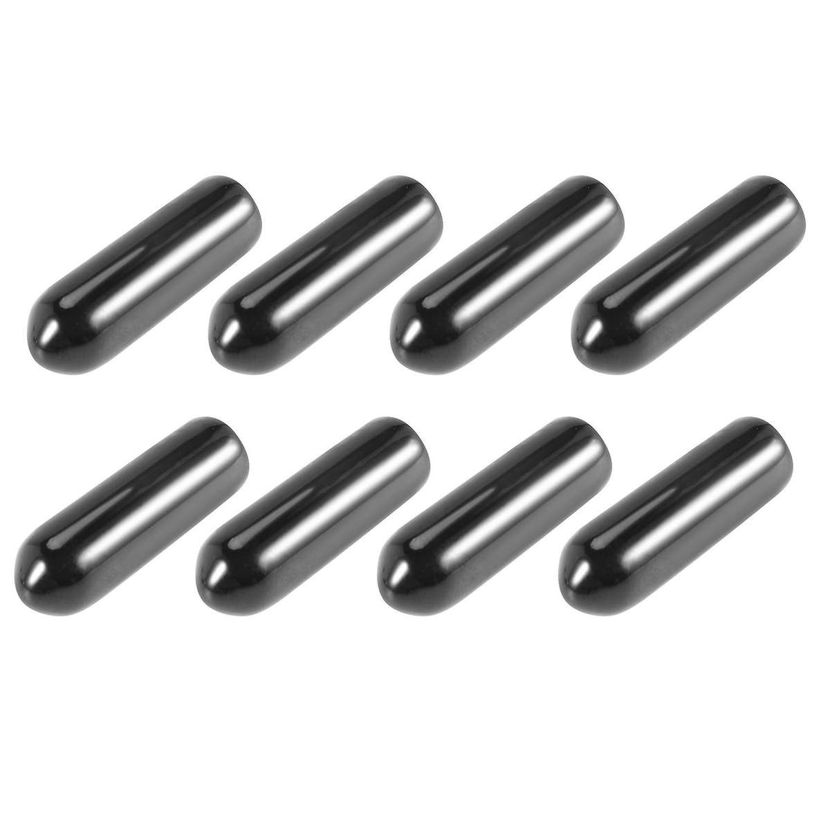 100pcs Rubber End Caps 4mm Id Pvc Round Tube Cap Cover Screw Thread Protectors Black