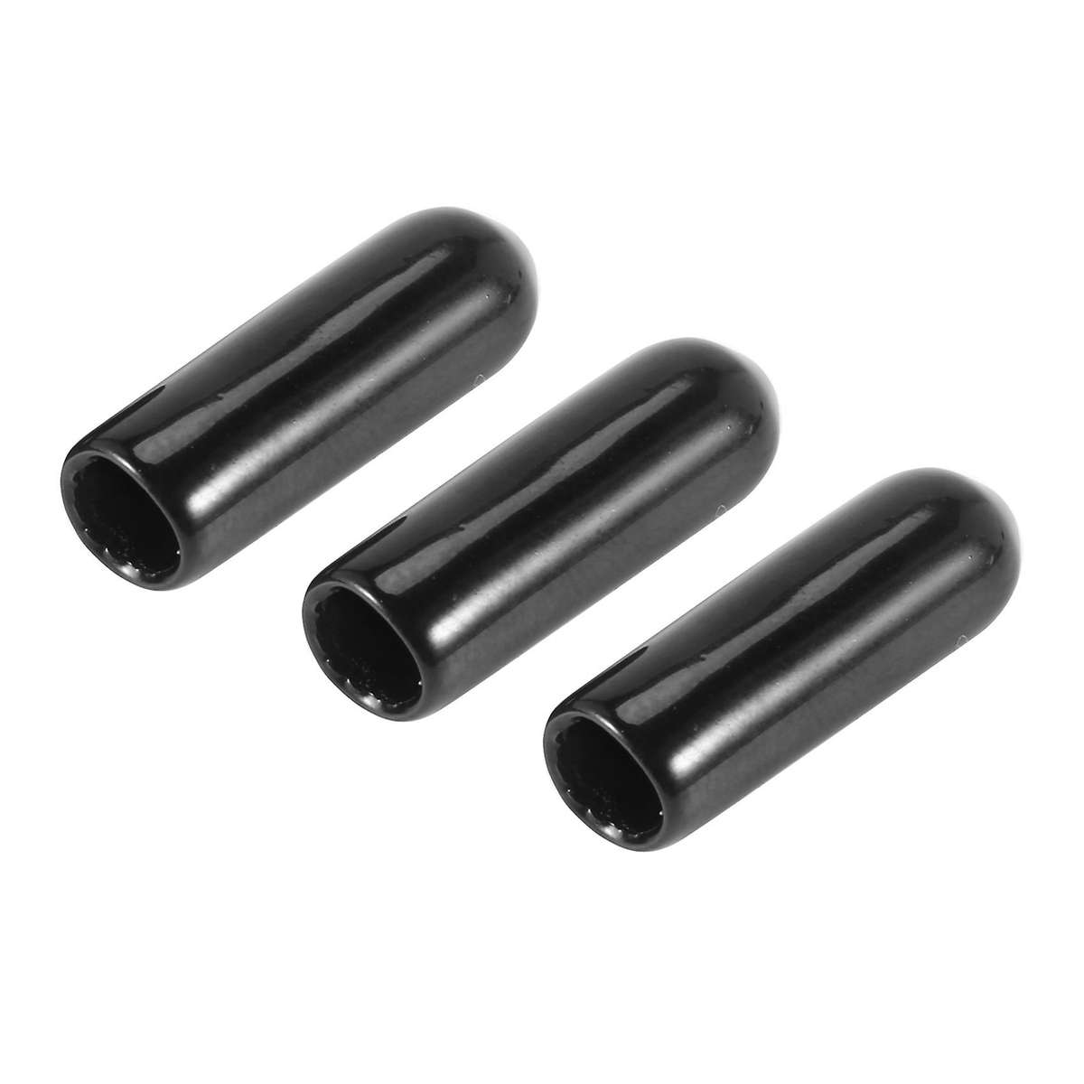 100pcs Rubber End Caps 4mm Id Pvc Round Tube Cap Cover Screw Thread Protectors Black