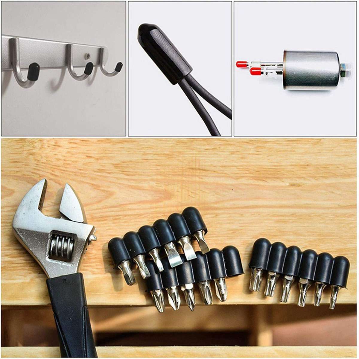 100pcs Rubber End Caps 4mm Id Pvc Round Tube Cap Cover Screw Thread Protectors Black