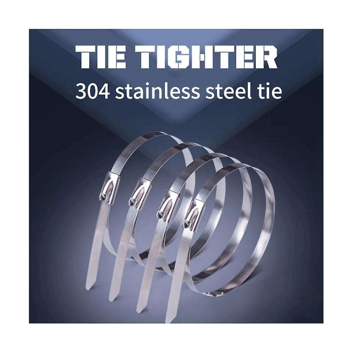 100pcs Stainless Steel Cable Tie Multi- Locking Cable Metal Tie Automatic Tension Cable Tie Plier Bu