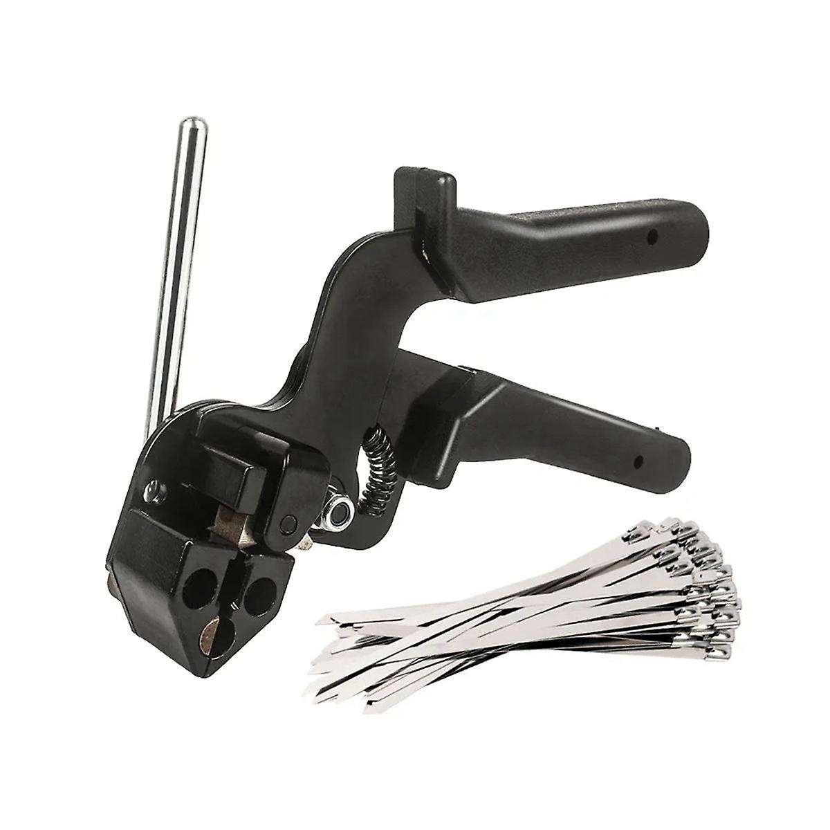 100pcs Stainless Steel Cable Tie Multi- Locking Cable Metal Tie Automatic Tension Cable Tie Plier Bu