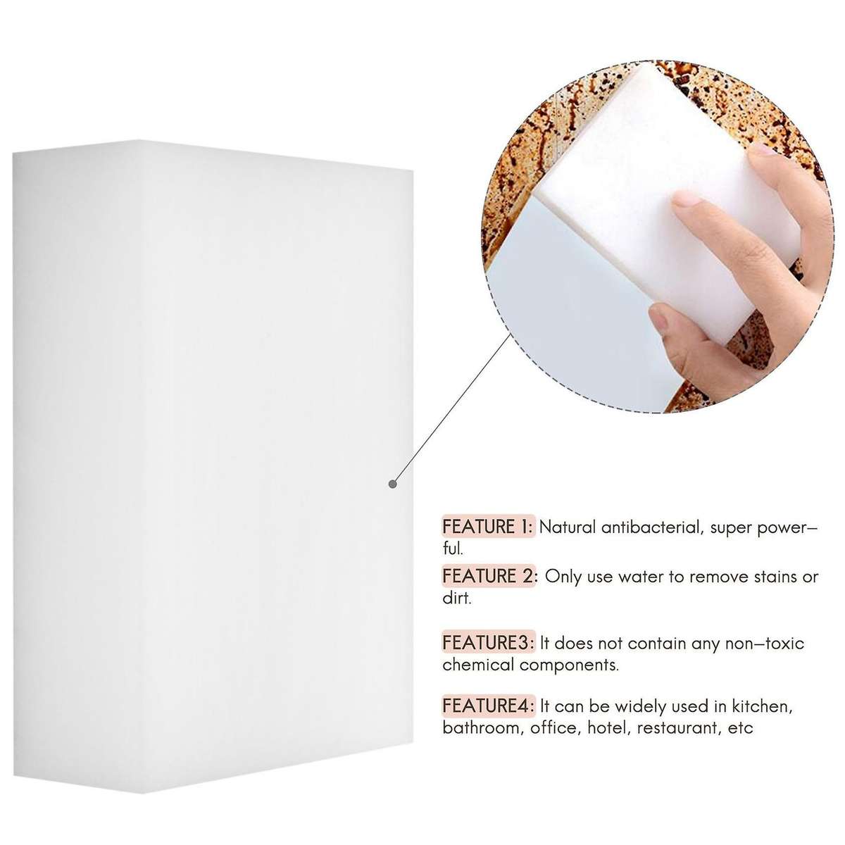 100pcs Sponge Eraser Kitchen Duster Wipes Clean Accessory Microfiber Dish Cleaning Melamine Sponge