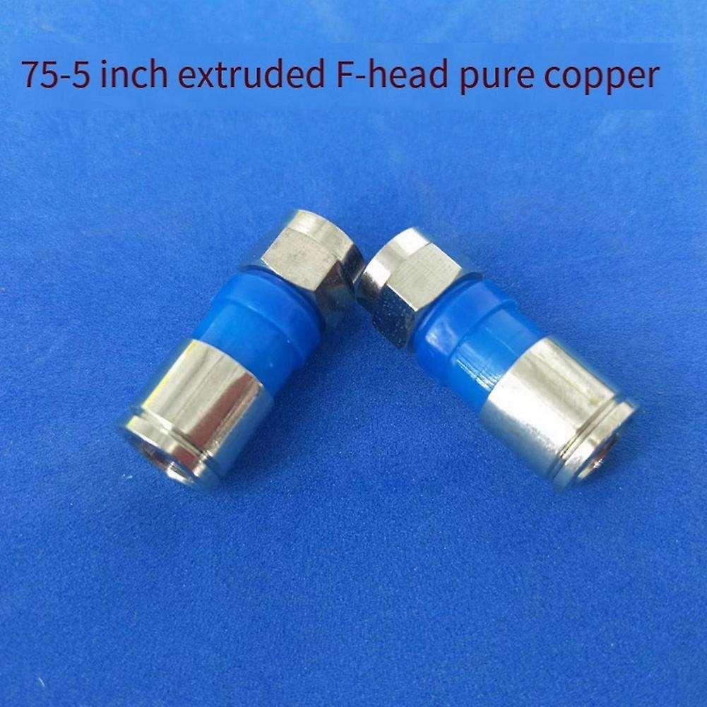 100PCS/Bag All-Copper Waterproof 75-5 RG6 Extruded F-Head British TV Cable 24 Shielded Universal Co