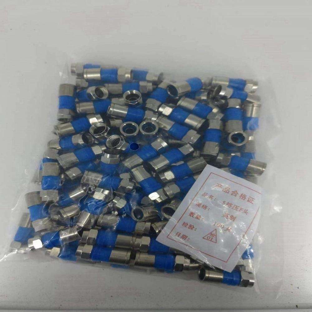 100PCS/Bag All-Copper Waterproof 75-5 RG6 Extruded F-Head British TV Cable 24 Shielded Universal Co
