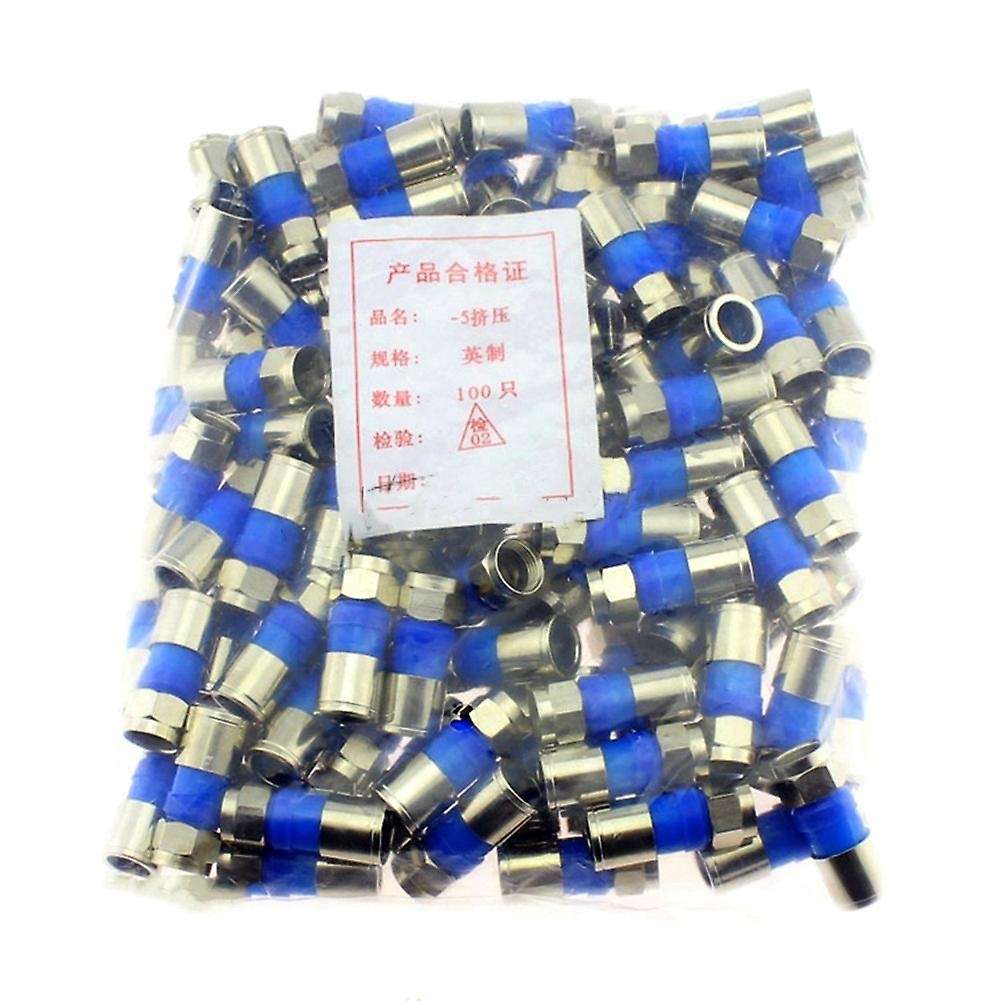 100PCS/Bag All-Copper Waterproof 75-5 RG6 Extruded F-Head British TV Cable 24 Shielded Universal Co