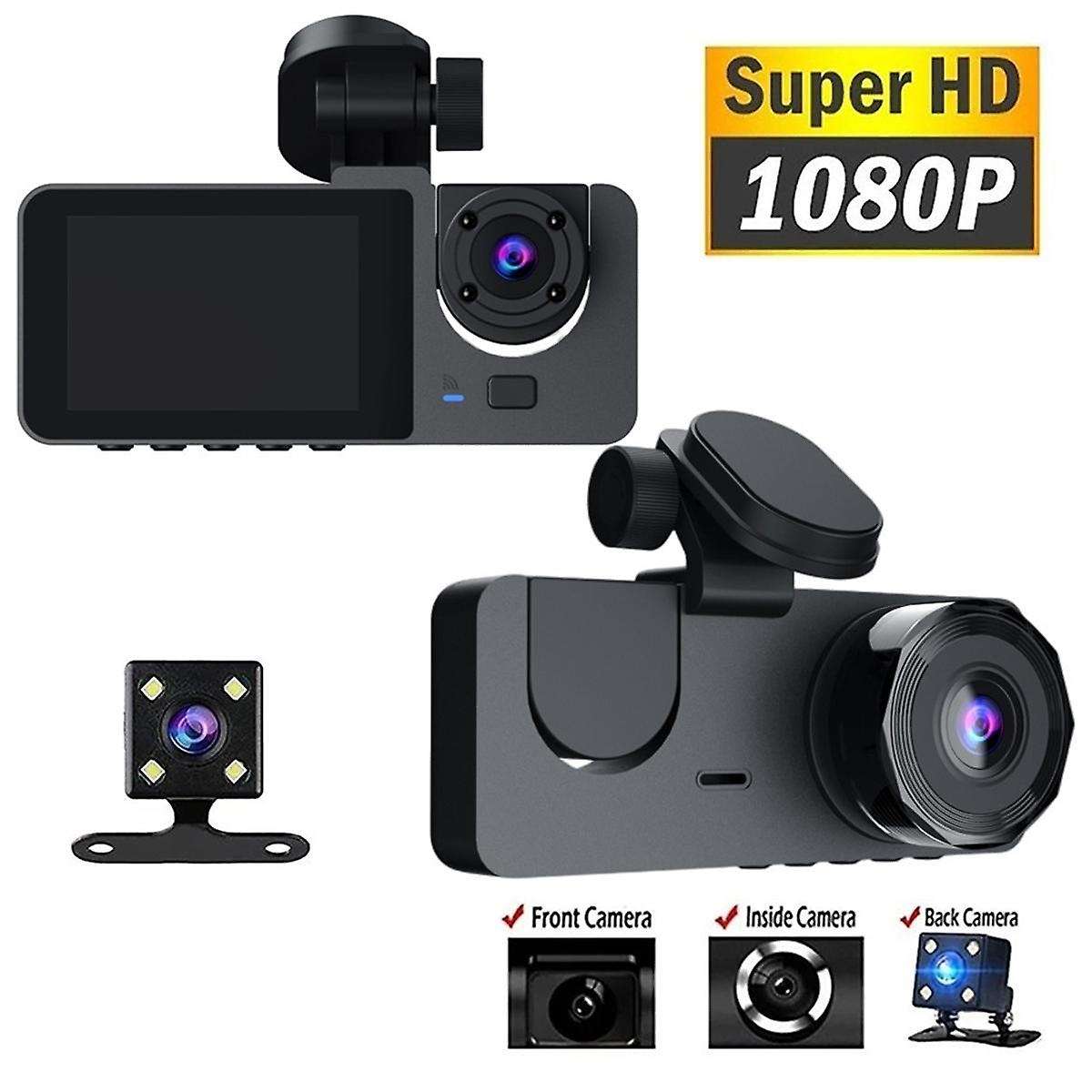 1080p Car Dash Camera Front and Rear Inside,2.0 Inch Ips Screen,night Vision,g-sensor,loop Recordin