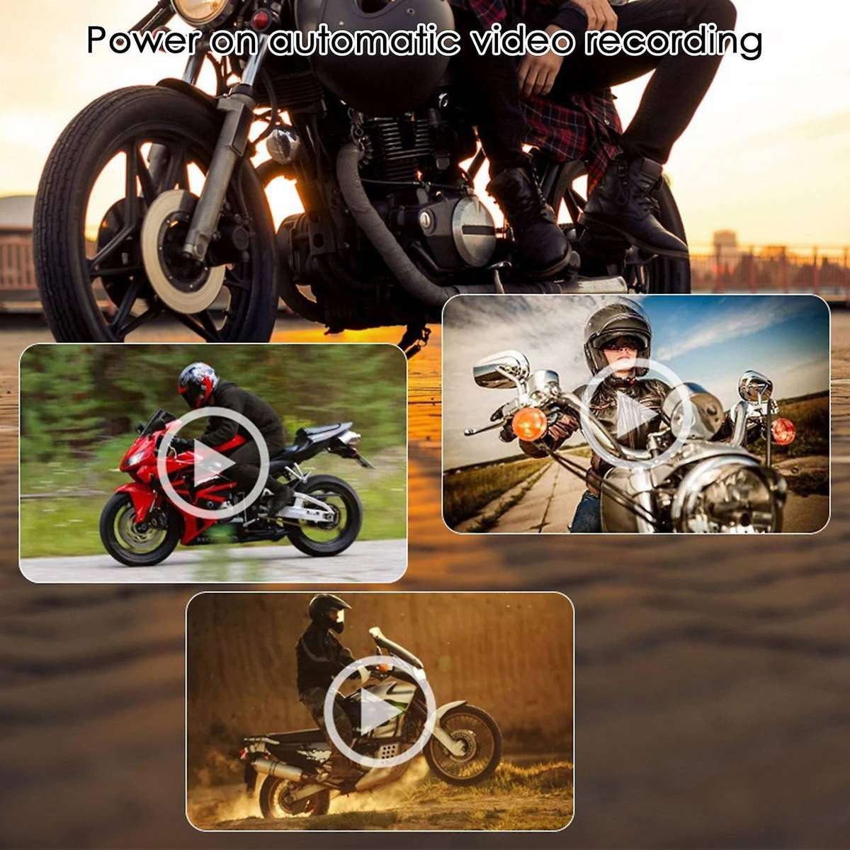 1080p Waterproof Motorcycle Camera Dvr Motorcycle Dashcam 3 Inch Front & Rear Camera Video Recorder