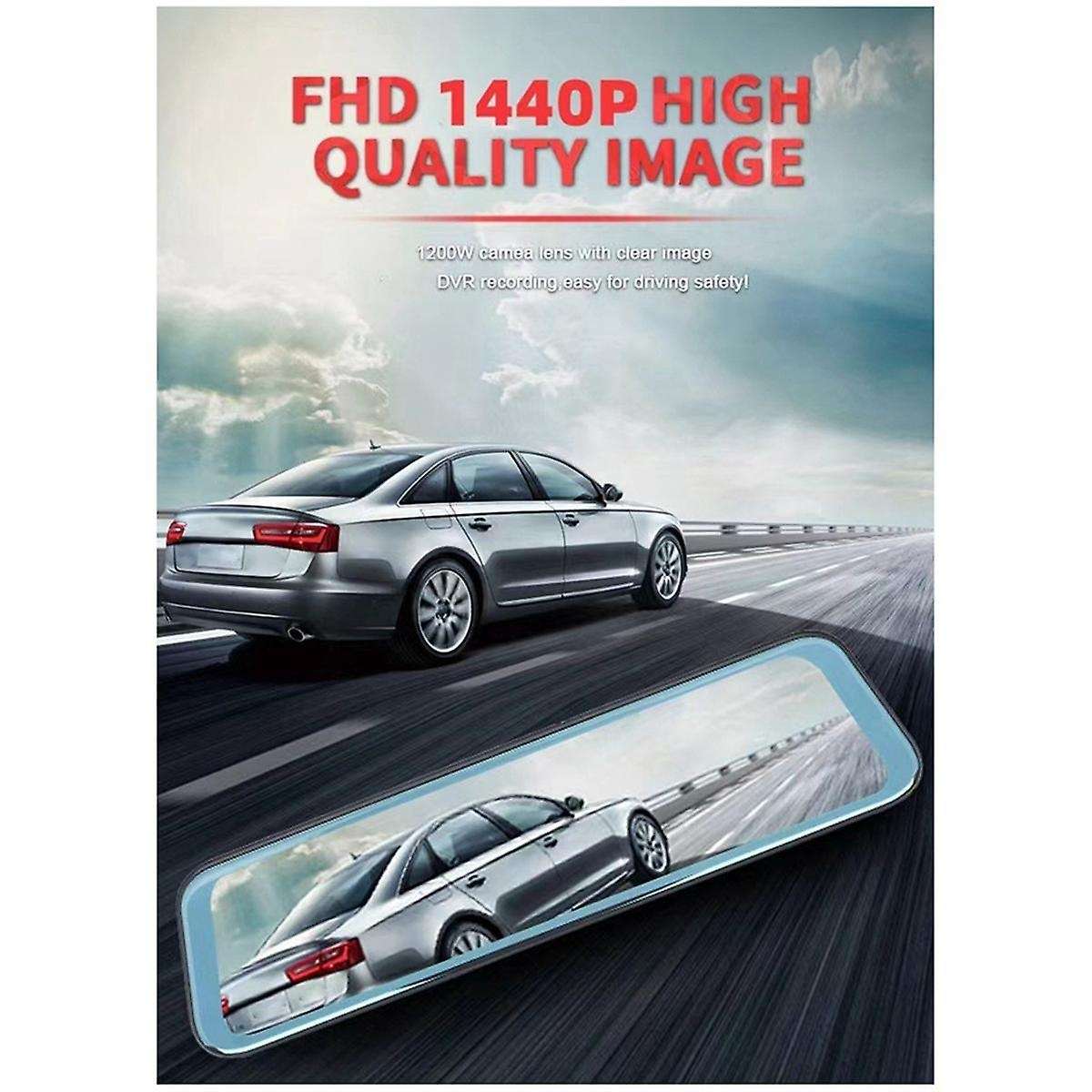 10-Inch Driving Recorder Rearview Mirror 4K HD Full Screen Front and Rear Dual Recording Mobile Phon