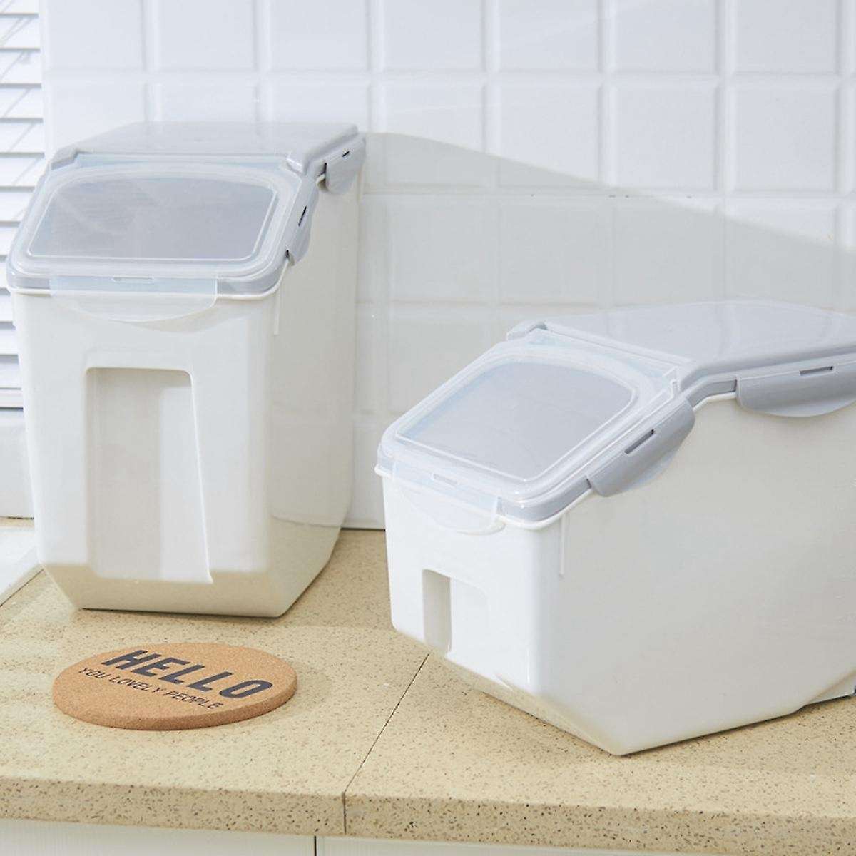 10kg Rice Storage Box Dispenser Cereals Storage Jar Pet Food Container Insect-proof Moisture-proof S