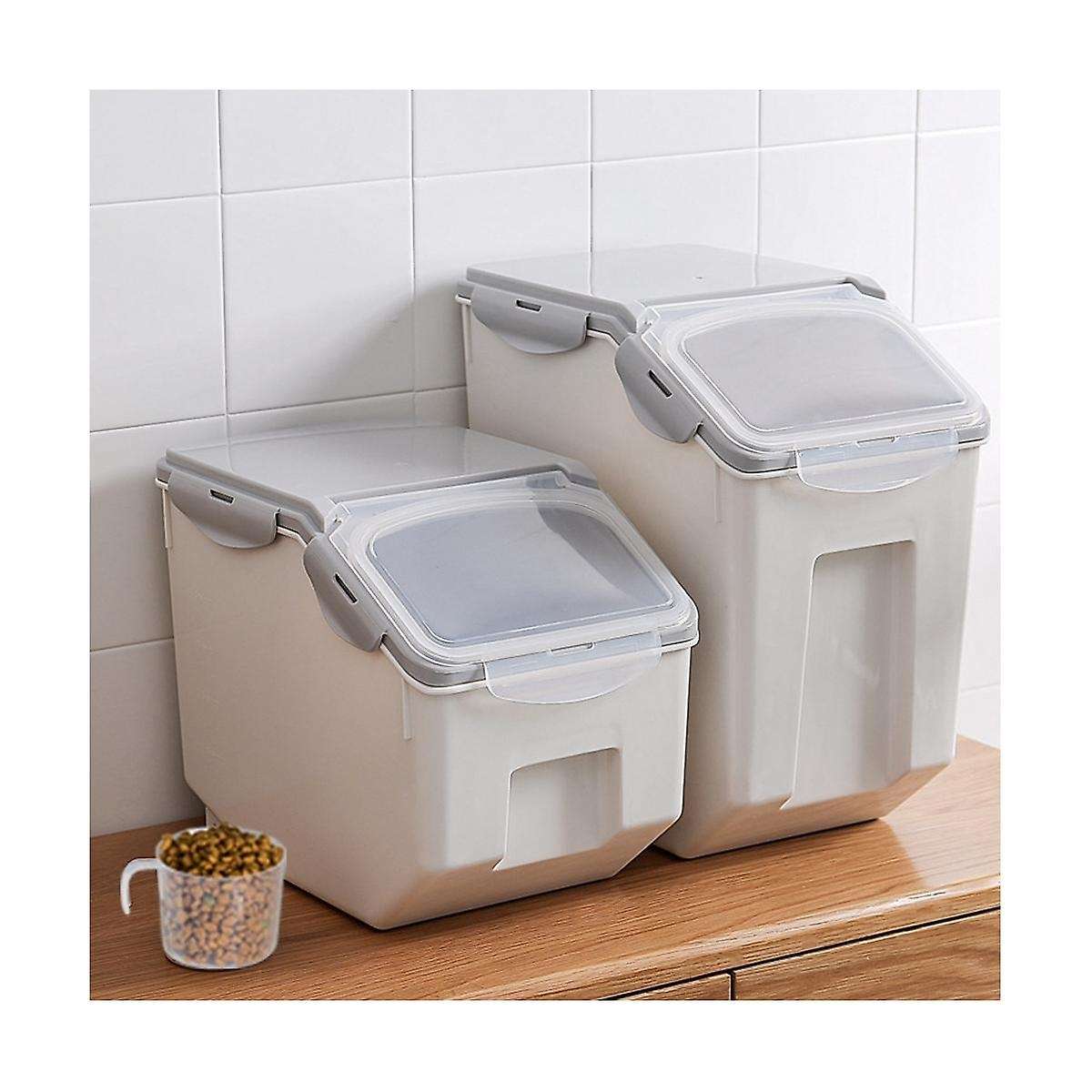 10kg Rice Storage Box Dispenser Cereals Storage Jar Pet Food Container Insect-proof Moisture-proof S