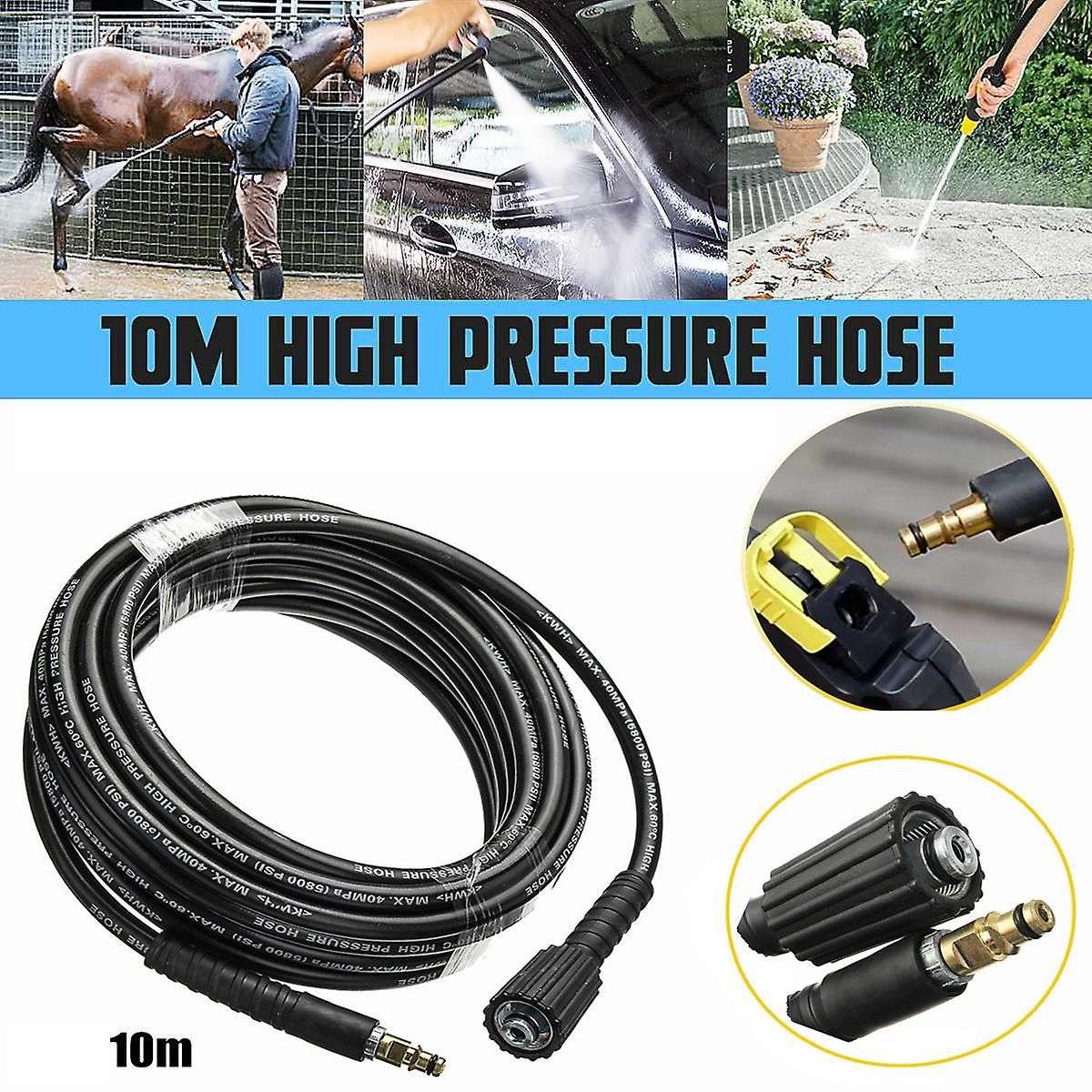 10M Clean Pure Copper Car Wash Hose Compatible Karcher K2 K3 K4 K5 K6 K7