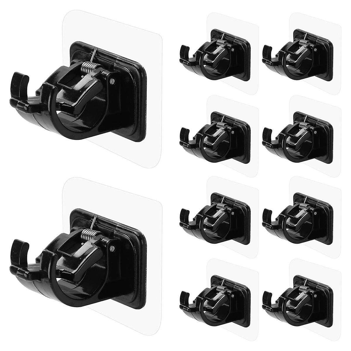 10PCS Adhesive Curtain Rod Holders No Drill Curtain Rods Brackets No Drilling Nail Free Adjustable