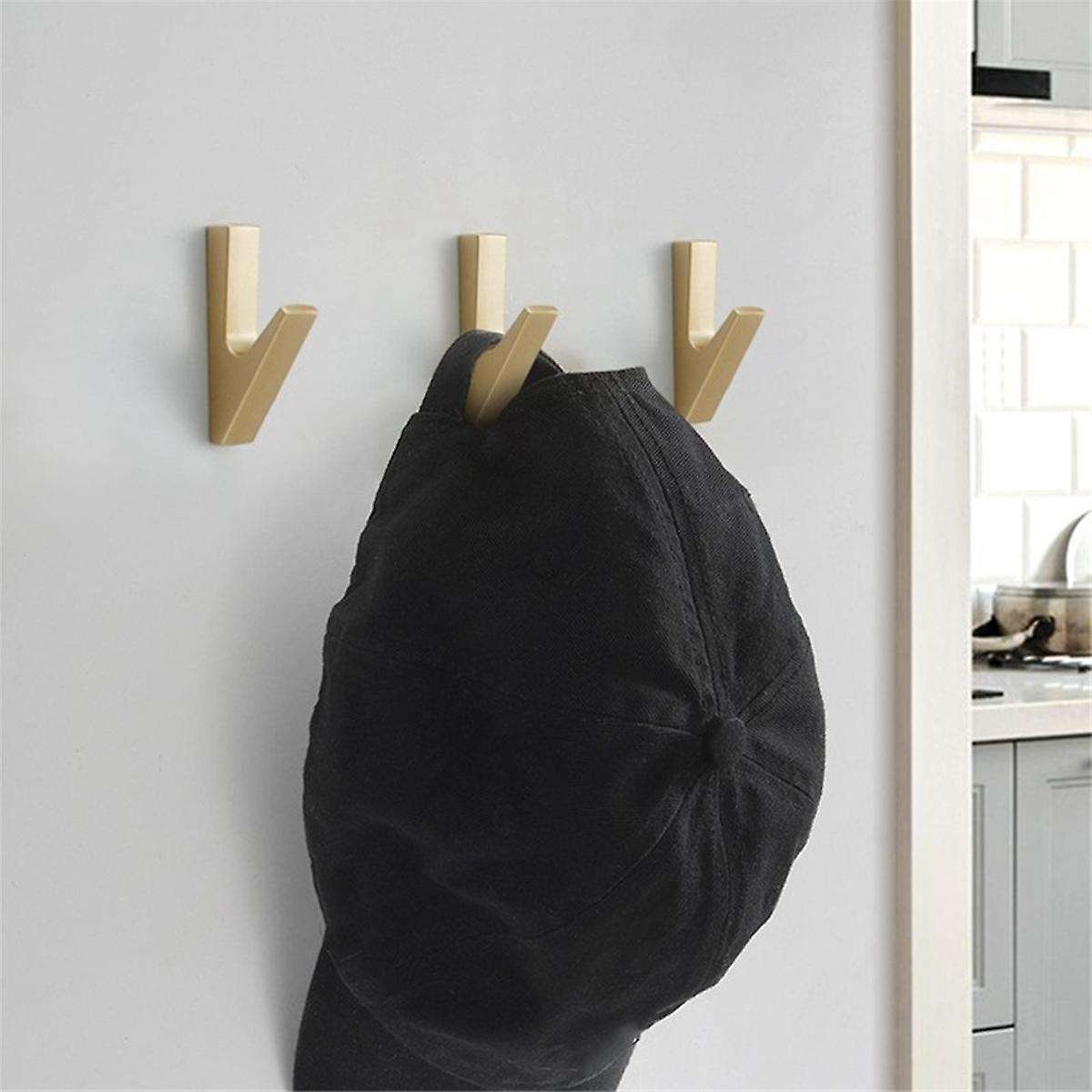 10pcs Aluminum Alloy Coat Hooks Wall Mounted Towel Hooks Robe Hooks Kitchen Bathroom Metal Hook Wall