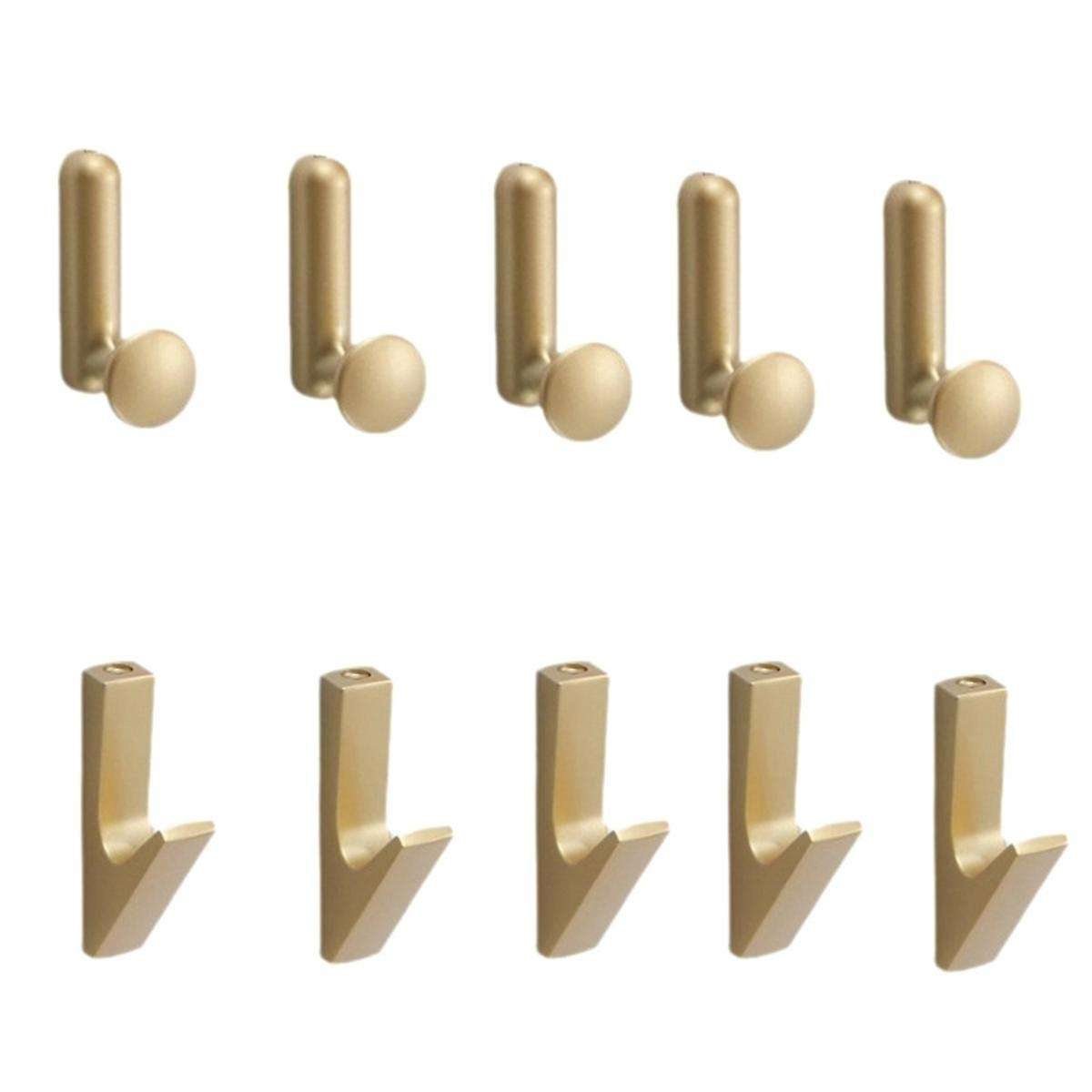 10pcs Aluminum Alloy Coat Hooks Wall Mounted Towel Hooks Robe Hooks Kitchen Bathroom Metal Hook Wall