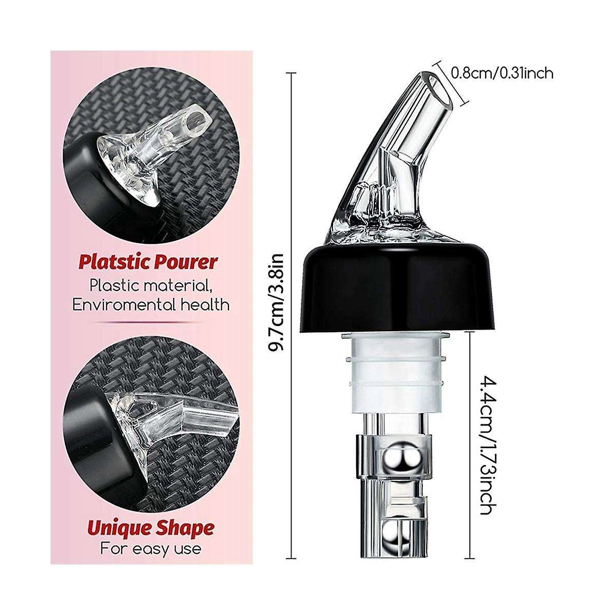 10Pcs Automatic Measured Bottle Pourer, Spout Bottle Pourer with Tail and , Liquor Bottle Pourers 1