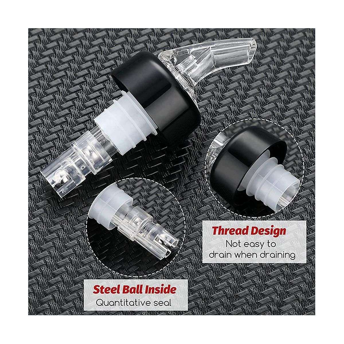 10Pcs Automatic Measured Bottle Pourer, Spout Bottle Pourer with Tail and , Liquor Bottle Pourers 1