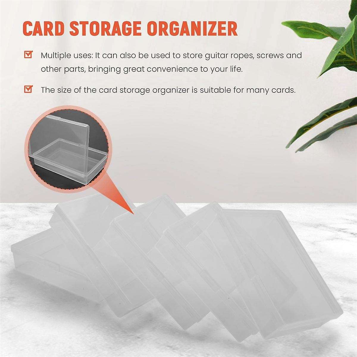 10pcs Box Trading Card Case Card Storage Organizer Clear Card Case Plastic Storage Box for Gaming Ca