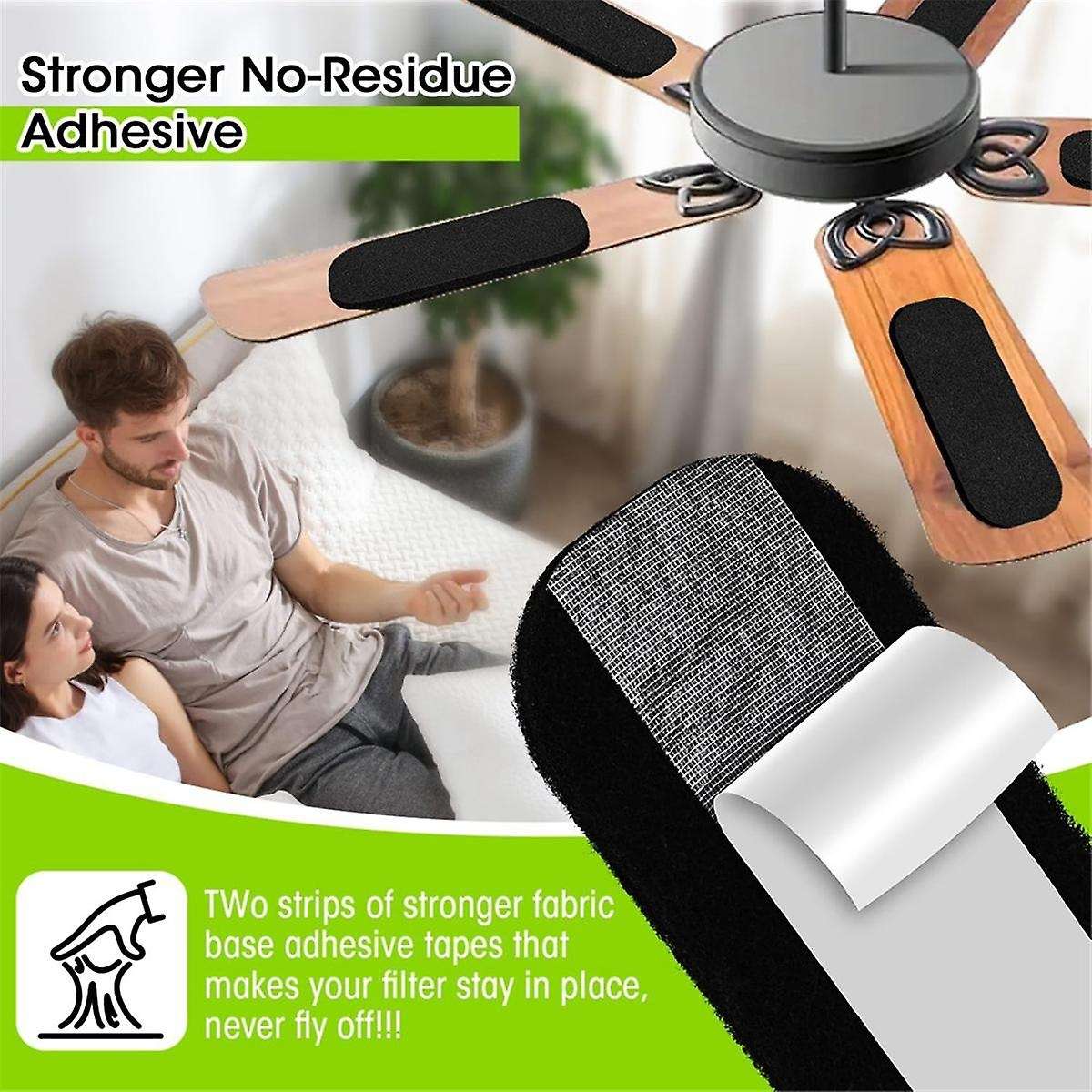 10PCS Ceiling Fan Filters Activated Carbon Air Filters Universal Home Self-Adhesive Ceiling Fan Blad