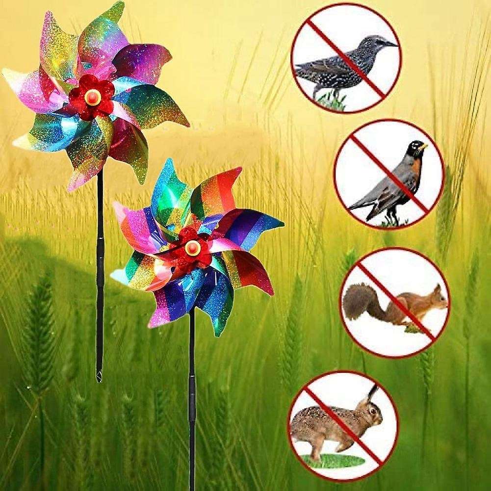 10Pcs High Reflective Bird Scarer Windmill,Bird Deterrent Scarer Windmill,Effective Reflection Colo