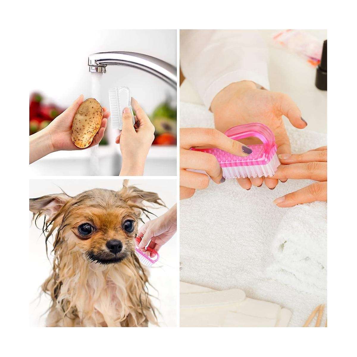 10pcs Nail Cleaning Brushes Multicolor Hand Fingernail Brush Cleaner Scrubbing Kit Pedicure for Toe