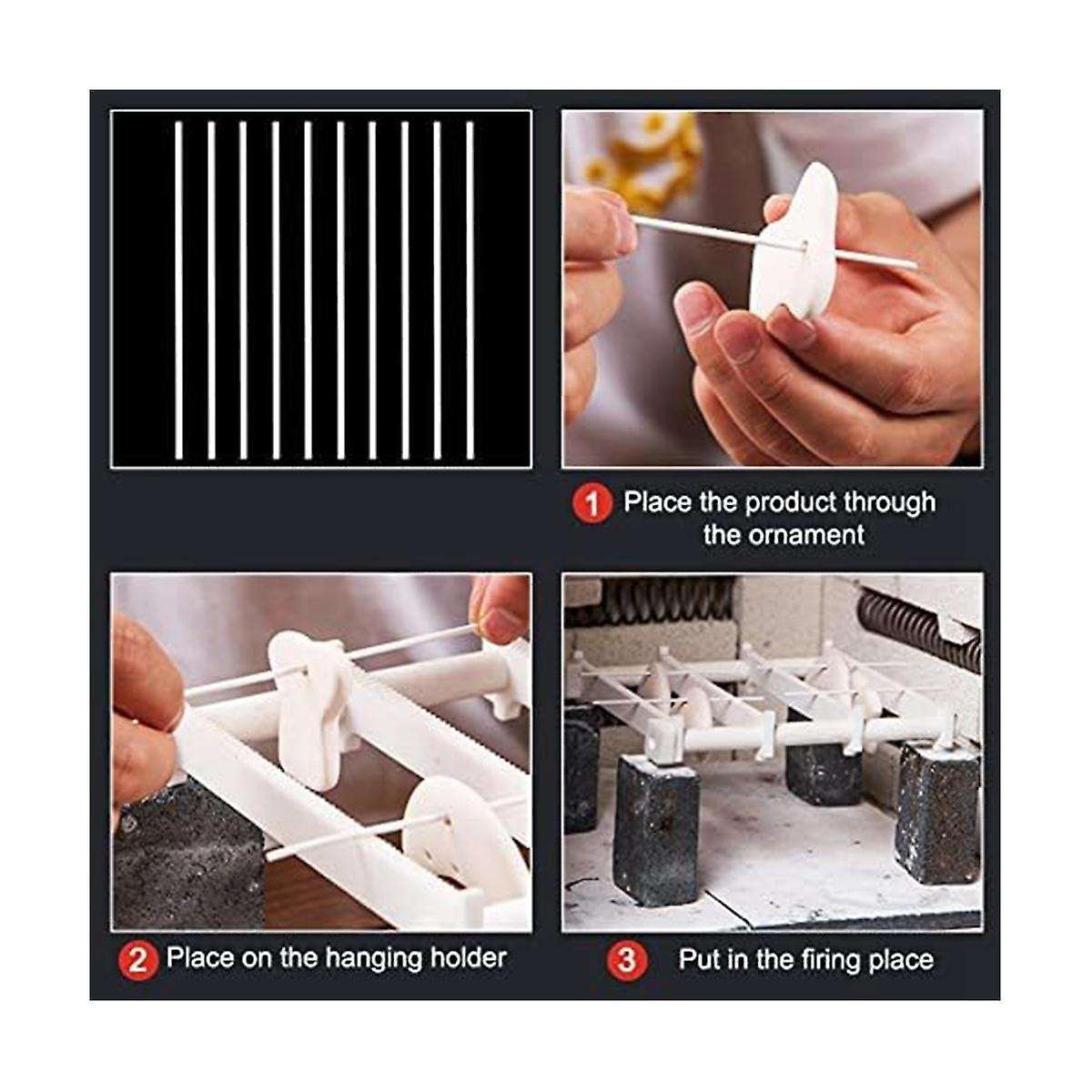 10Pcs Reusable Hanging Burning Rods 10 x 0.35cm Burning Rods Jewelry Pole Kiln Hanging Burning Rods