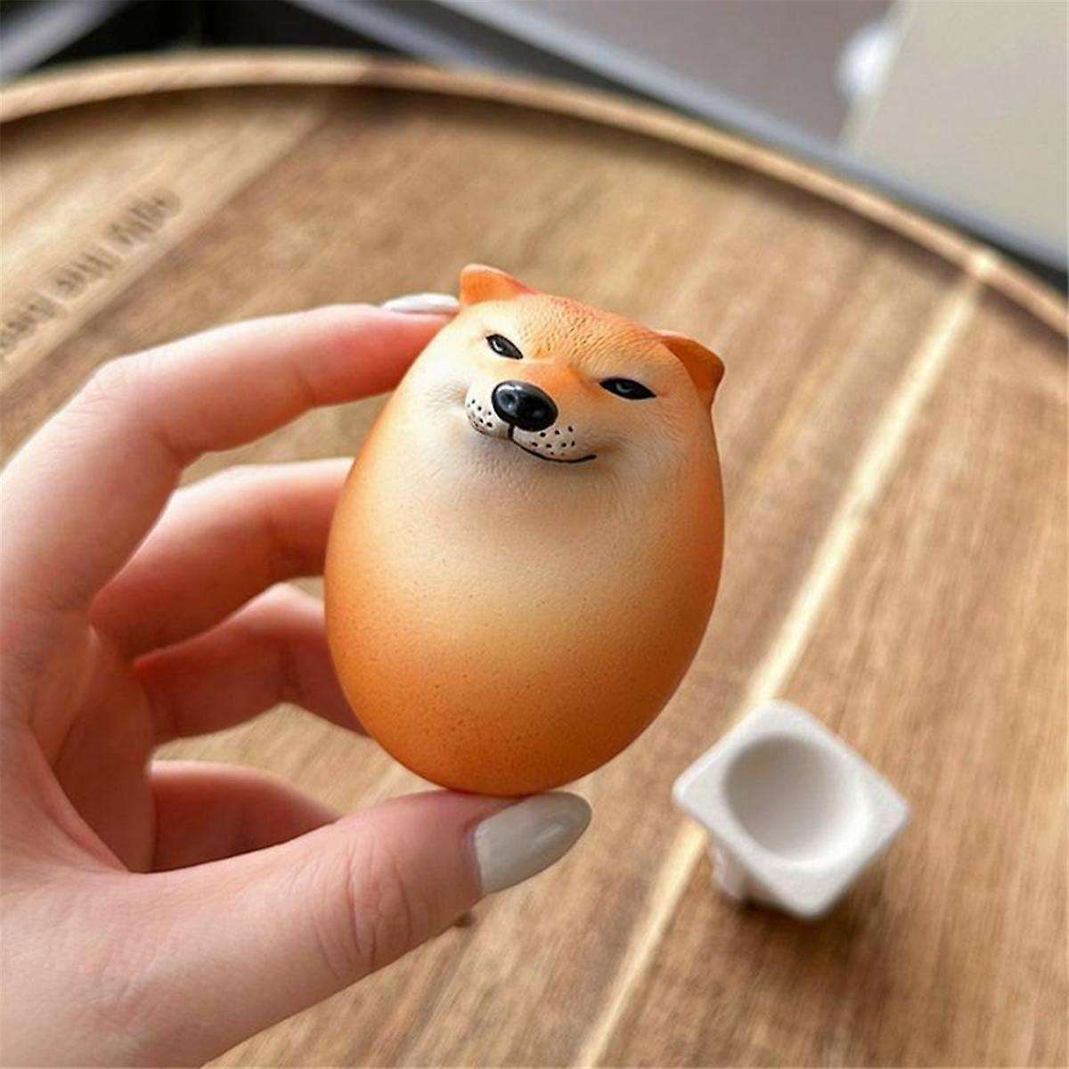 10x Egg Dog Shiba Inu Realistic Egg Shape Desk Decor Dog & Egg Union Decoration for Home Offices Fun