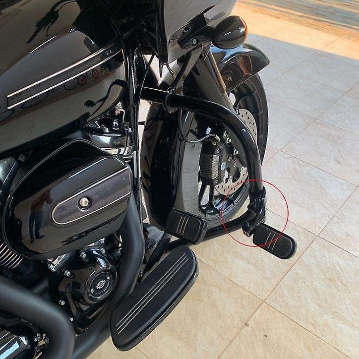 1-1/4Inch Short Angle Highway Pegs Mount Kit for Touring Road Glide Engine Guard Foot Pegs Mount Bla