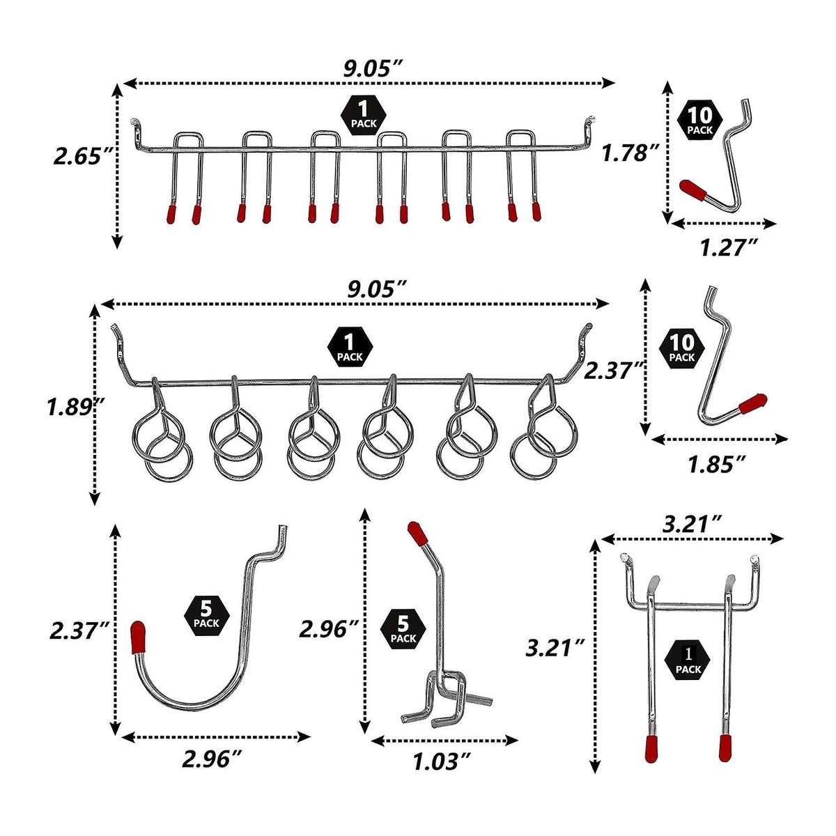 114 Pcs Hooks Assortment with Metal Hooks Sets, Bins, Peg Locks for Organizing Storage System Tools