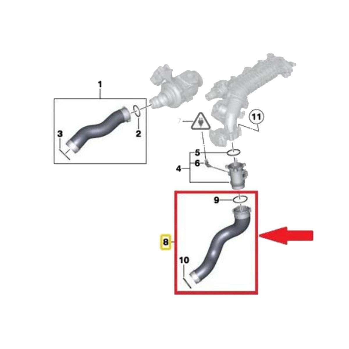11617810615 Turbocharger Rubber Hose for F10 F11 F07 518D 520D 525D 525DX Intercooler Air Intake In