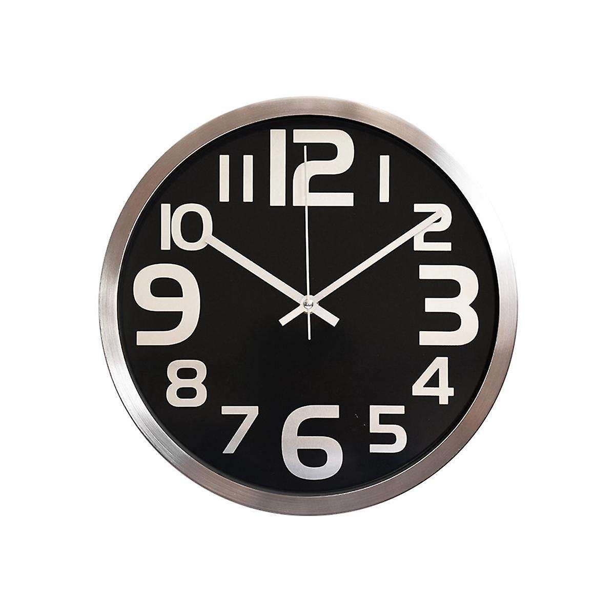 12 Inch Metal Modern Wall Clock Battery Operated Wall Clock Decoration for Bedroom, Office, Kitchen